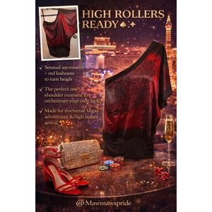 BURGUNDY BLACK LUSH FLORAL One Shoulder SENSUAL Asymmetrical Damask Print Top L